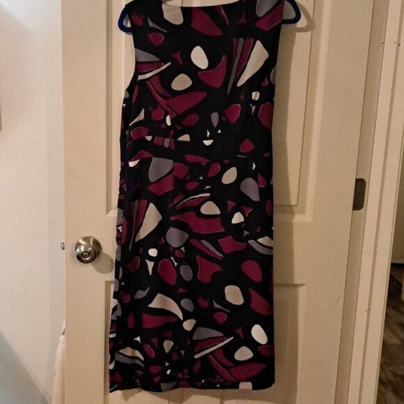 George ME Pink and Red Sheath Dress Sleeveless Scoop Neck Midi - Picture 2 of 3